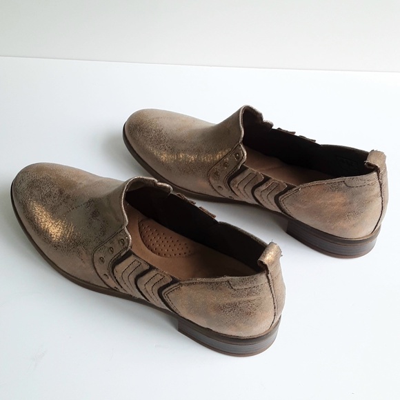 NWT Clarks Trish Bell Gunmetal Metallic Slip on Shoes Size 10 - Picture 3 of 11